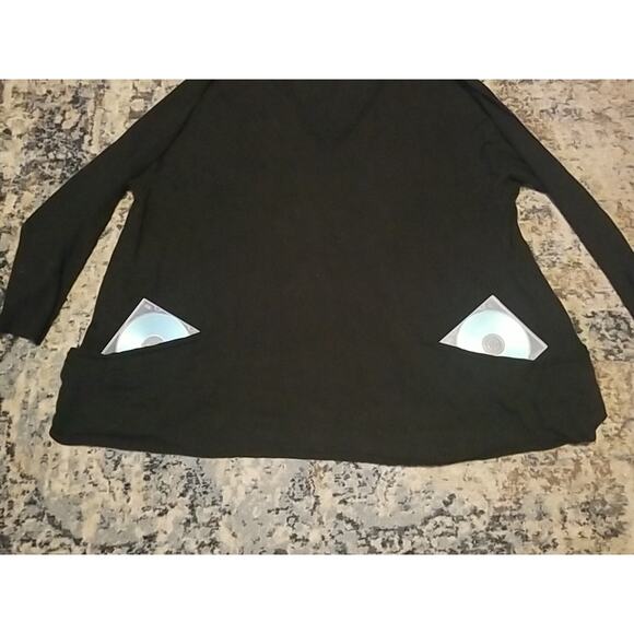 Roaman's WOMEN'S Black LONG SLEEVE V NECK 2 Pockets Light SWEATER Size 34/36 -4X - Picture 3 of 16